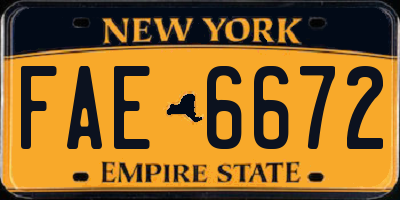 NY license plate FAE6672