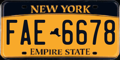 NY license plate FAE6678