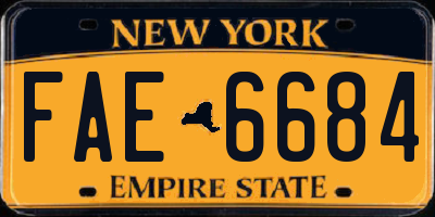 NY license plate FAE6684