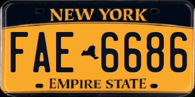 NY license plate FAE6686