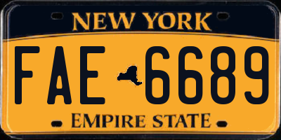 NY license plate FAE6689