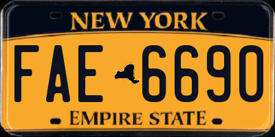 NY license plate FAE6690