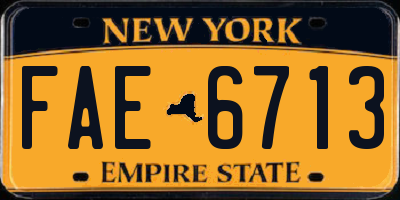 NY license plate FAE6713