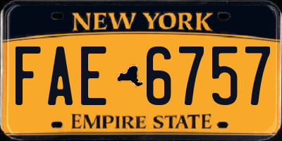 NY license plate FAE6757