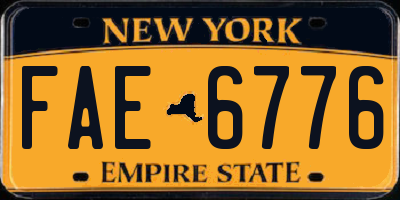 NY license plate FAE6776