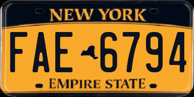 NY license plate FAE6794