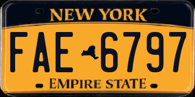 NY license plate FAE6797