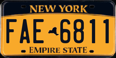 NY license plate FAE6811