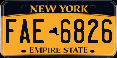 NY license plate FAE6826
