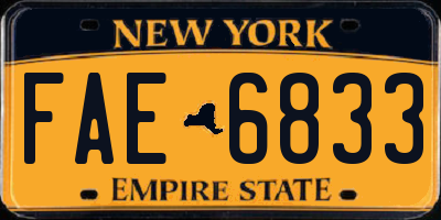 NY license plate FAE6833