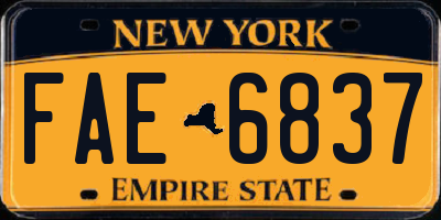 NY license plate FAE6837