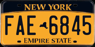 NY license plate FAE6845