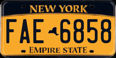 NY license plate FAE6858