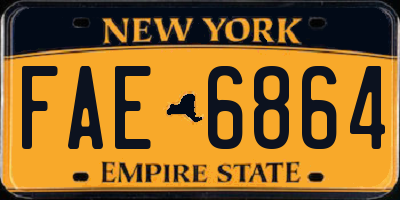 NY license plate FAE6864