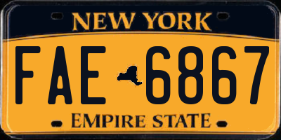 NY license plate FAE6867