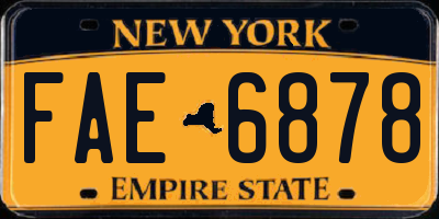 NY license plate FAE6878