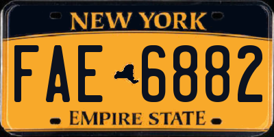 NY license plate FAE6882