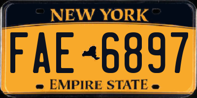 NY license plate FAE6897