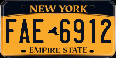 NY license plate FAE6912