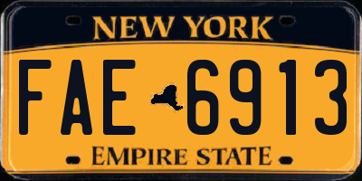 NY license plate FAE6913