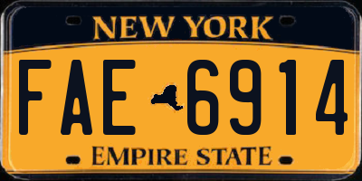 NY license plate FAE6914