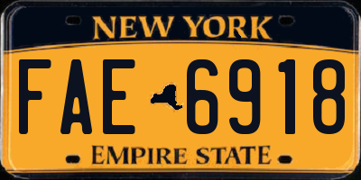 NY license plate FAE6918