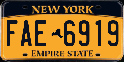 NY license plate FAE6919