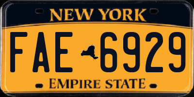 NY license plate FAE6929