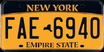 NY license plate FAE6940