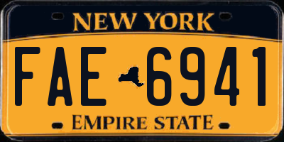 NY license plate FAE6941