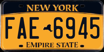 NY license plate FAE6945