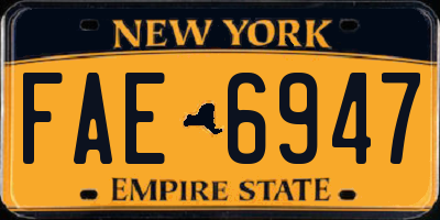 NY license plate FAE6947