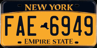 NY license plate FAE6949