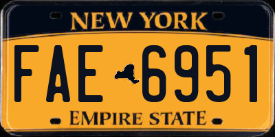 NY license plate FAE6951