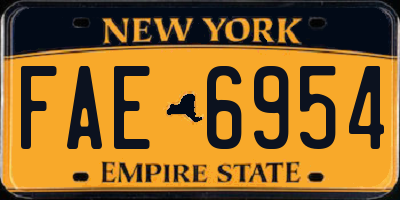 NY license plate FAE6954