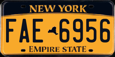 NY license plate FAE6956