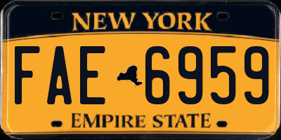 NY license plate FAE6959