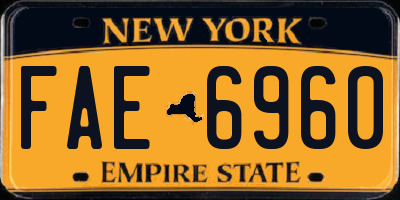 NY license plate FAE6960