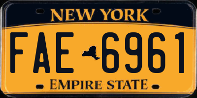 NY license plate FAE6961