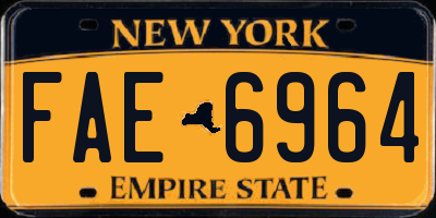 NY license plate FAE6964