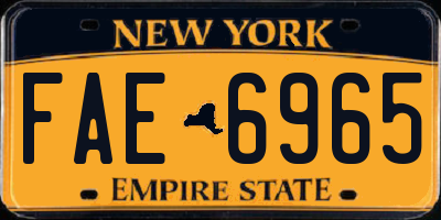 NY license plate FAE6965