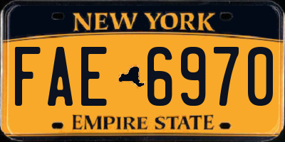 NY license plate FAE6970