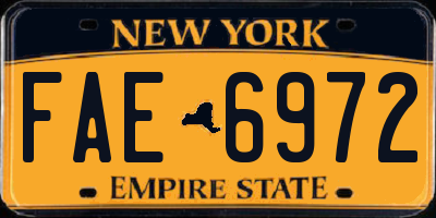 NY license plate FAE6972