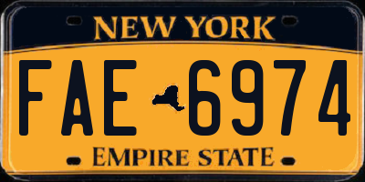 NY license plate FAE6974