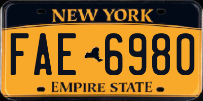 NY license plate FAE6980