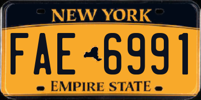 NY license plate FAE6991