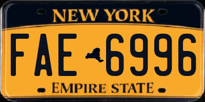 NY license plate FAE6996