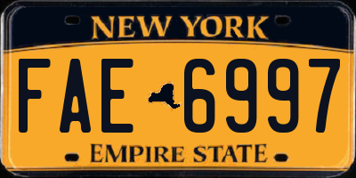 NY license plate FAE6997