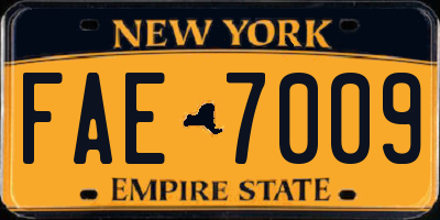 NY license plate FAE7009