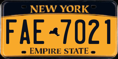 NY license plate FAE7021